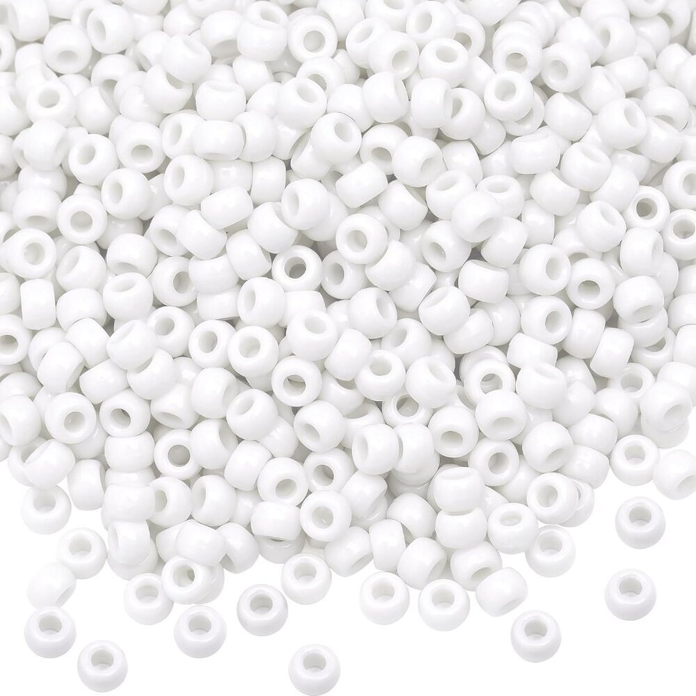 1000 Pcs White Pony Beads for Jewelry Making - Christmas & Friendship Bracelets,